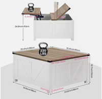 Stolik kawowy do salonu otwierany ze schowkiem skrzynia