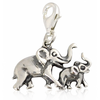 SREBRNY CHARMS SŁONIKI NA SZCZĘŚCIE SREBRO PRÓBY 925