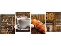 45CM 120CM ZEGAR 4 ELEM APETYCZNA KAWA ŚCIENNY