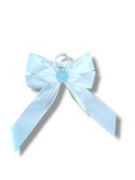 Śnieżnobiała Profitka Kokarda Niebieski Kolor Kwiatka 1321