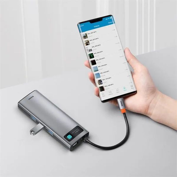BASEUS ADAPTER HUB USB-C 3xUSB HDMI 9w1 RJ45 SD zdjęcie 11