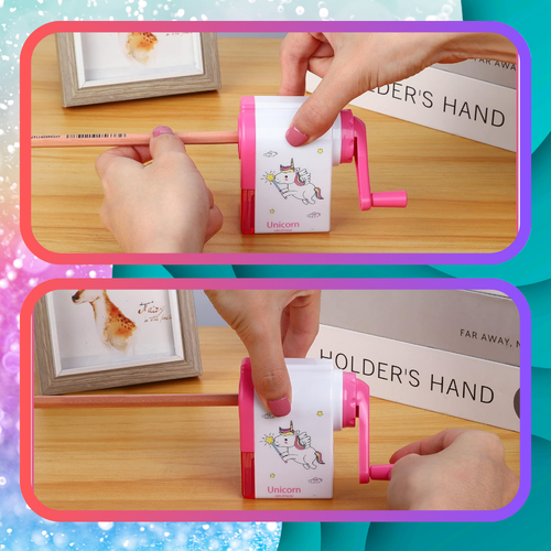 temperówka strugaczka  z pojemnikiem ręczna na korbkę nicekids różowa na Arena.pl