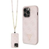 Guess GUHCP14LP4TDSCPP iPhone 14 Pro 6.1" różowy/pink hardcase Crossbody