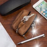 Etui na klucze skóra ekologiczna zamszowa