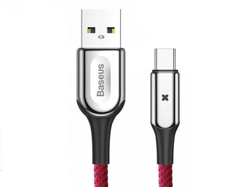 Baseus kabel X-shaped Light USB-C Typ C 3A Rapid Charge 1m red na Arena.pl