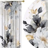 GOTOWE ZASŁONY NA ŻABKI TAŚMIE 140X230 ZASŁONA KWIATY 225