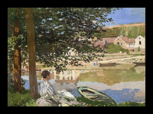 Plakat 18x13cm On the Bank of the Seine, Monet Vintage na Arena.pl