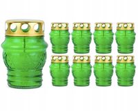 SZKLANY Znicz z wkładem świeczka METALOWYM KAPTURKIEM POKRYWKĄ ZESTAW 16szt