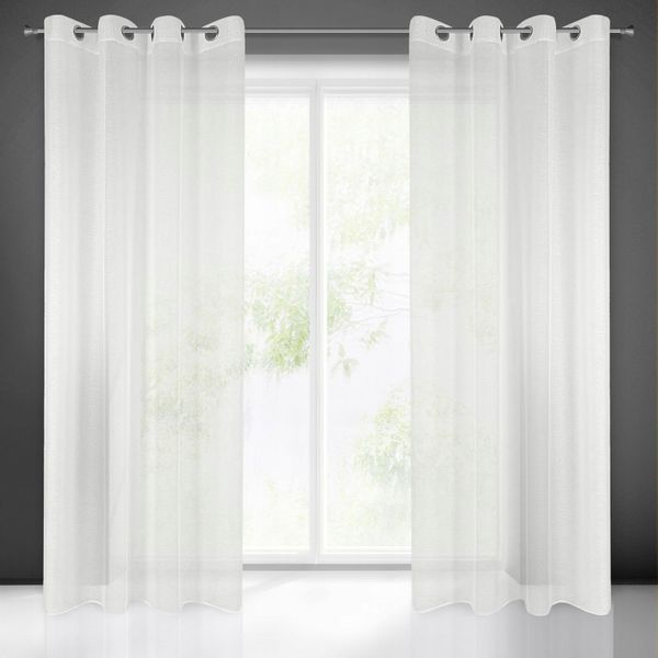 Firana gotowa na przelotkach REBECCA 140x250 Eurofirany kremowy zdjęcie 2