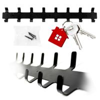 WIESZAK ŚCIENNY NA UBRANIA KLUCZE WISZĄCY METALOWY LOFT CZARNY HACZYKI 16