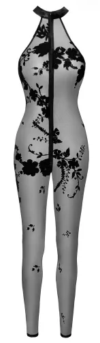 noir kombinezon damski l czarny siateczka kwiatowy wzor 3d zamek na Arena.pl