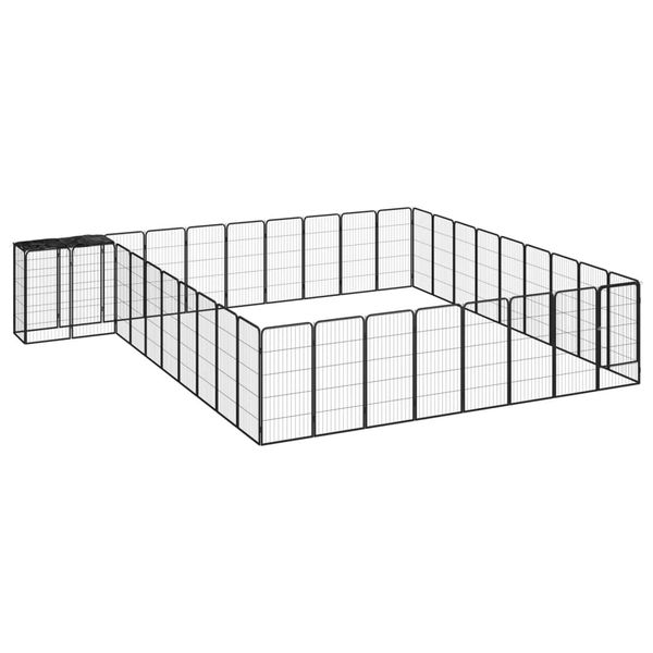 Kojec dla psa, 38 paneli, czarny, 50x100 cm, stal zdjęcie 1