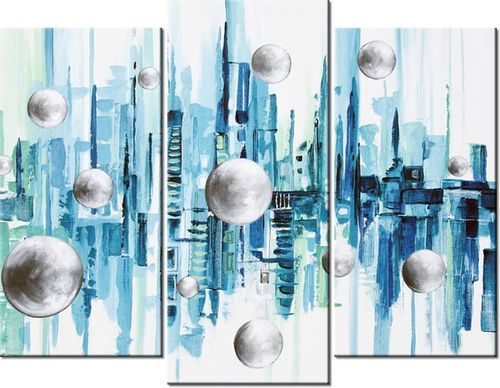 70 90CM OBRAZ 3 ELEM MIASTO ZE SNU ŚCIENNY DRUK PŁÓTNO na Arena.pl