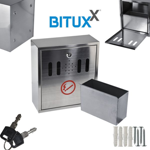 13196 Popielnica zawieszana duża na ścianę naścienna szara ze znaczkie zdjęcie 1