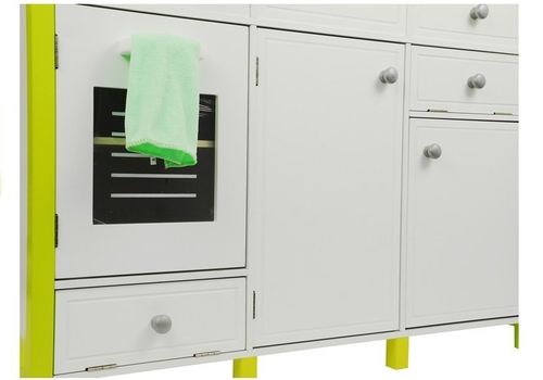 Drewniana Kuchnia Dla Dzieci Zielono Biała Paula Otwierane Elementy na Arena.pl