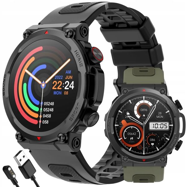 SMARTWATCH ZEGAREK MĘSKI POLSKIE MENU ROZMOWY SPORT PULS 2 PASKI AMOLED zdjęcie 1