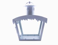 lampion metalowy BIAŁY 23x18cm