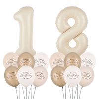 Zestaw balonów na 18 urodziny kremowy
