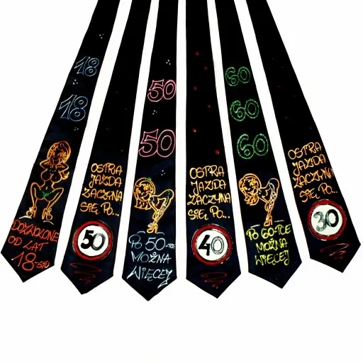 KRAWAT ręcznie malowany prezent URODZINY 18-80 CHŁOPAKA FACETA taty wzory zdjęcie 8