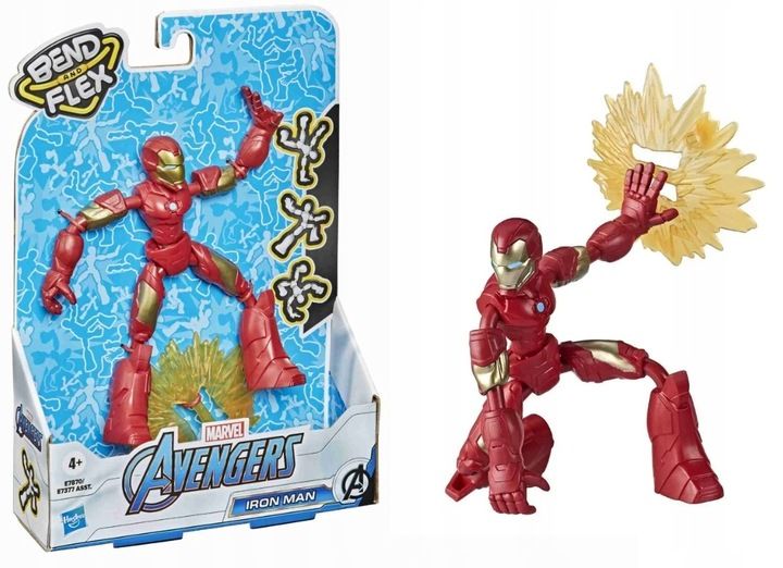 FIGURKA LALKA HASBRO AVENGERS IRON MAN MARVEL BEND AND FLEX zdjęcie 2
