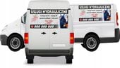 Reklama Naklejka na samochód usługi hydrauliczne z twoim logo