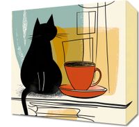 Obraz 30x30cm Kot i Kawa