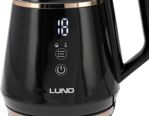 CZAJNIK ELEKTRYCZNY LUND 1100W 1L CZARNY Z REGULACJĄ TEMPERATURY 40-100°C na Arena.pl