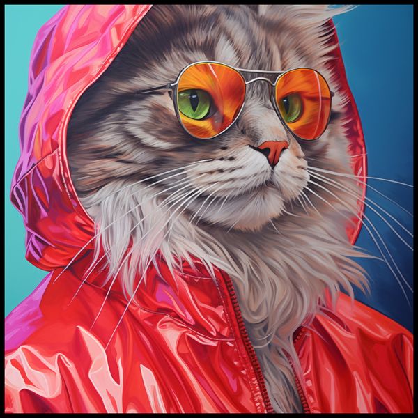 Plakat 90x90cm Kot w Stylu zdjęcie 2