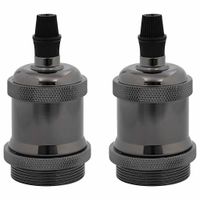 Oprawki do lamp 2 szt. Błyszczące czarne E27