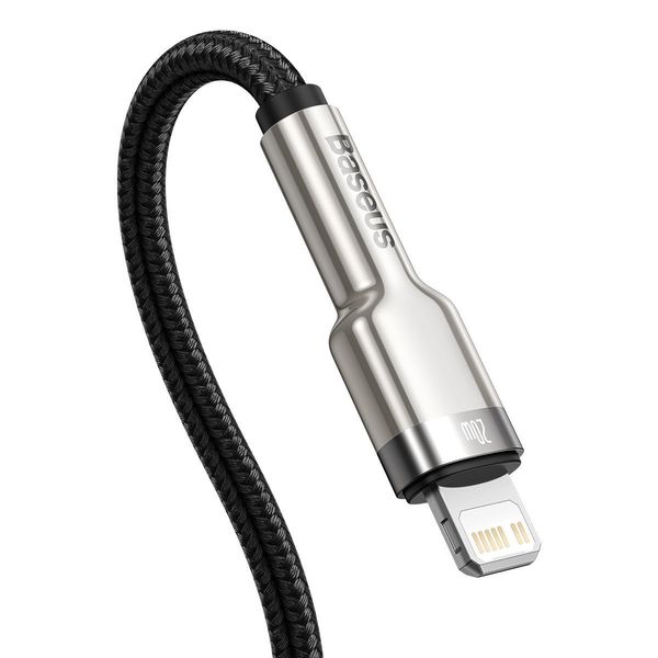 Kabel USB-C do Lightning Baseus Cafule, PD, 20W, 1m (czarny) zdjęcie 4