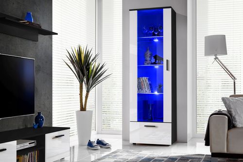 Pan Igiełka Meblościanka Czarny Biały Dąb Wotan 5 Elementów Zestaw Mebli na Arena.pl