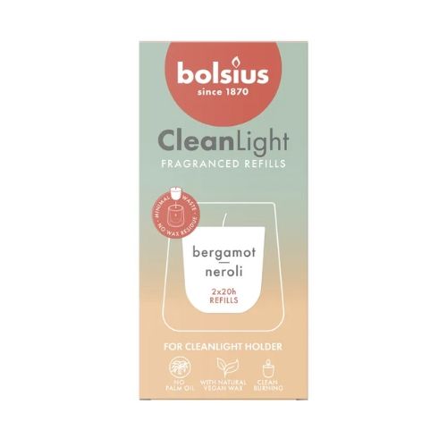 Świece zapach. do świecznika BOLSIUS CleanLight ~20h Bergamot & Neroli 2szt na Arena.pl
