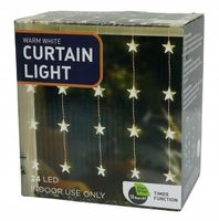 Kurtyna świetlna LED 1,2x0,8m girlanda lampki gwiazdy na okno świąteczne
