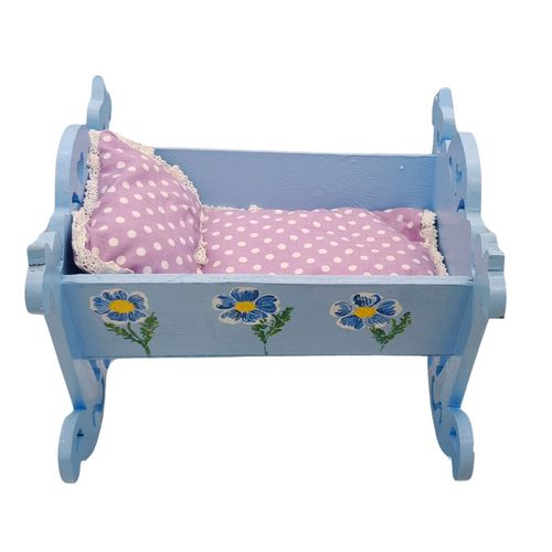 Kołyska dla Lalek Drewniana Handmade + Pościel.  Wyrób kolekcjonerski na Arena.pl