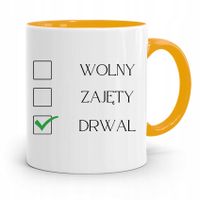Dla Drwala Rębacza Kubek Żółty Prezent Na Urodziny Z Nadrukiem Ze Zdjęciem