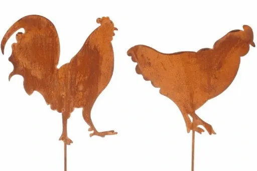 Kogut duży metalowy do ogrodu rdza zdjęcie 3