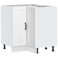 Narożna szafka kuchenna dolna Lucca z białego drewna klejonego