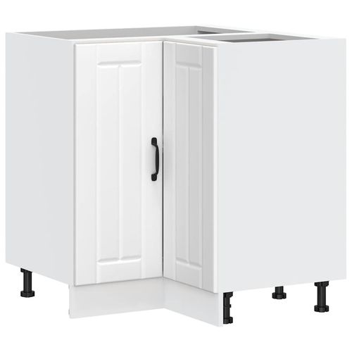 Narożna szafka kuchenna dolna Lucca z białego drewna klejonego na Arena.pl