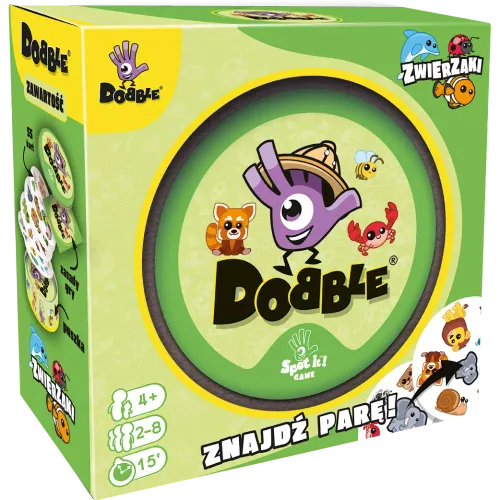 Prosta gra towarzyska na spostrzegawczość - Dobble Zwierzaki - Znajdź parę na Arena.pl