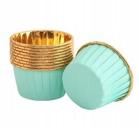 PAPILOTKI MUFFINKI BABECZKI ZŁOTY ZIELONY 20 szt