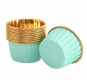 PAPILOTKI MUFFINKI BABECZKI ZŁOTY ZIELONY 20 szt