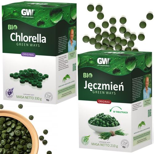 Green Ways BIO Chlorella 330g (1320 tabl.) + BIO Jęczmień 210g (600 tabl.) na Arena.pl