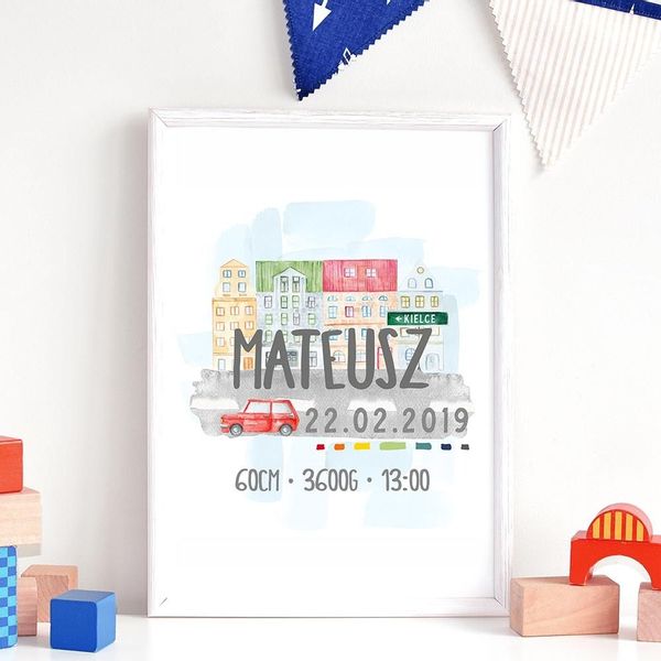 Plakat Metryczka P153- rozmiar plakatu A3 (29,7 cm x 42 cm) zdjęcie 1