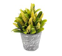 ROŚLINA OZDOBNA W DONICZCE SZTUCZNY KWIAT 20cm kwiaty żółte