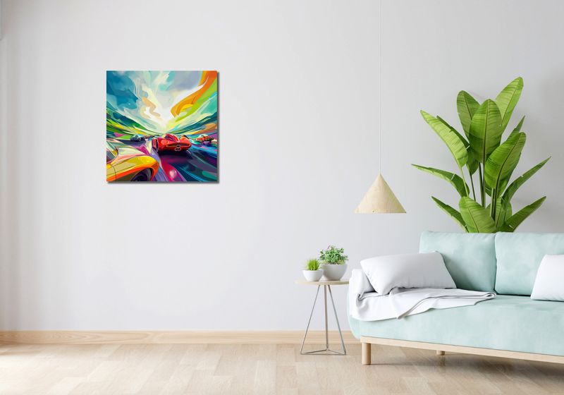 Obraz 60x60cm Wyścig Przy Barwach zdjęcie 2