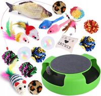 Zestaw 19 zabawek dla kota, drapak z myszą - idealne dla aktywnego