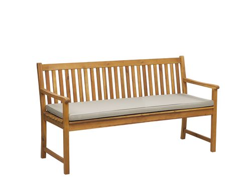 Ławka ogrodowa z certyfikowanego drewna 160 cm beżowa poduszka VIVARA na Arena.pl