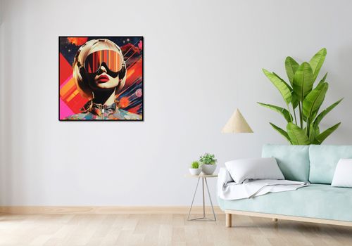 Plakat 80x80cm Retrofuturystyczna Muza na Arena.pl