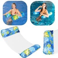 Hamak Wodny Materac do Pływania Dmuchany na Basen Leżak z Siatką 130x70cm