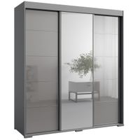 Szafa przesuwna z lustrem Como 3D1L 180 Szara (lacobel)